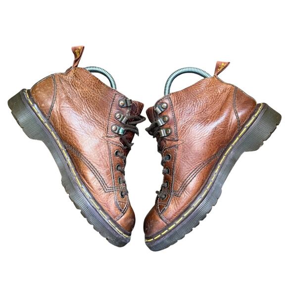 Vintage 90s y2k Made England Dr Martens Docs 8088 Ankle Boots Brown 5 - Picture 1 of 7
